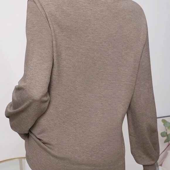 MEROKEETY Women's 2025 Fall Long Sleeve Sweater V Neck, NWOT - Picture 4 of 8